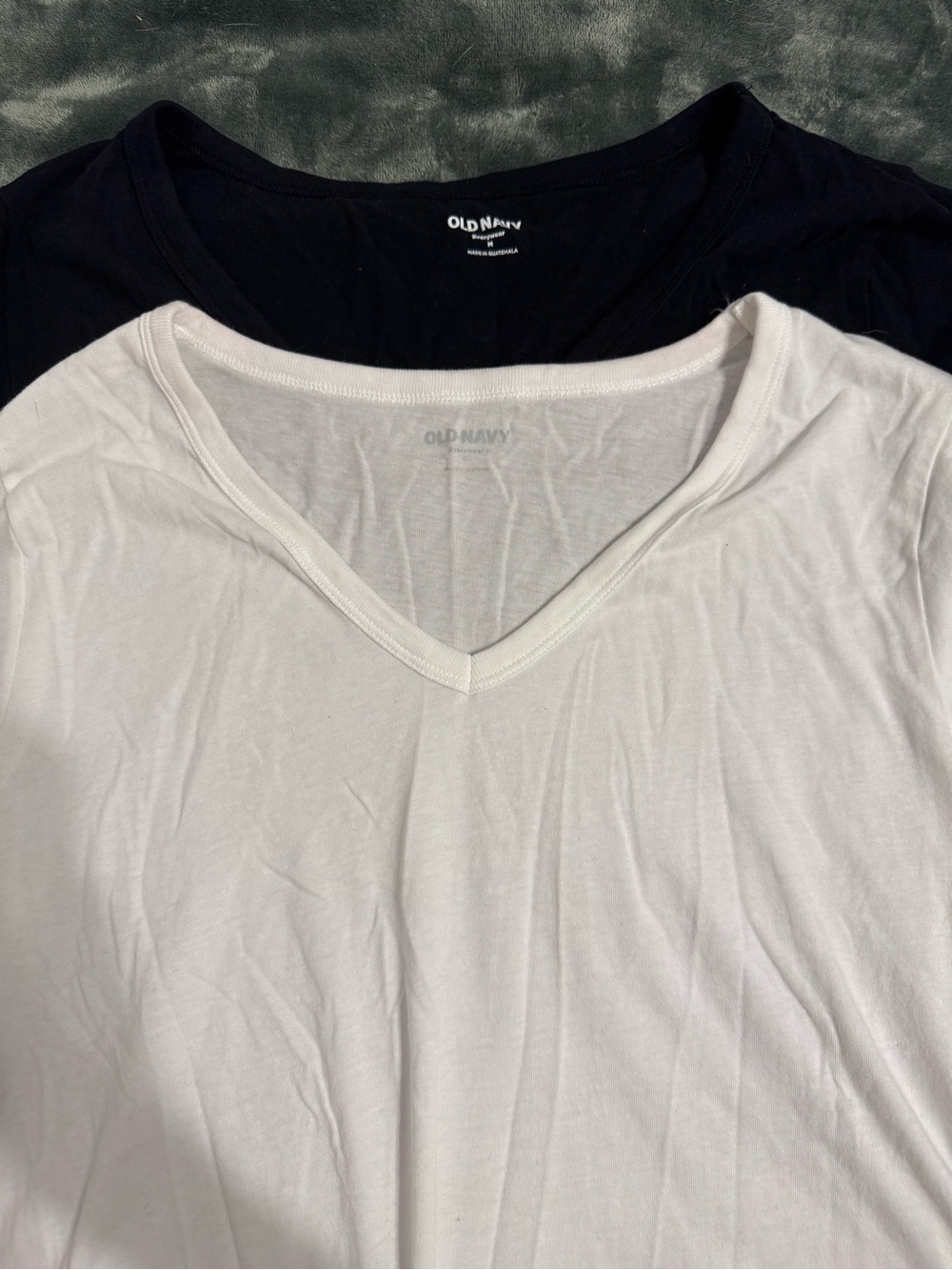 Old Navy Women V-Neck Tank Tops - White and Black Set